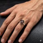 Garnet Stone Silver Ring