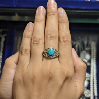 Oval Turquoise Silver Ring