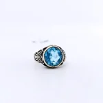 Handcrafted Aquamarine Gemstone Silver Ring