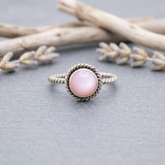 Rose Quartz Silver Ring