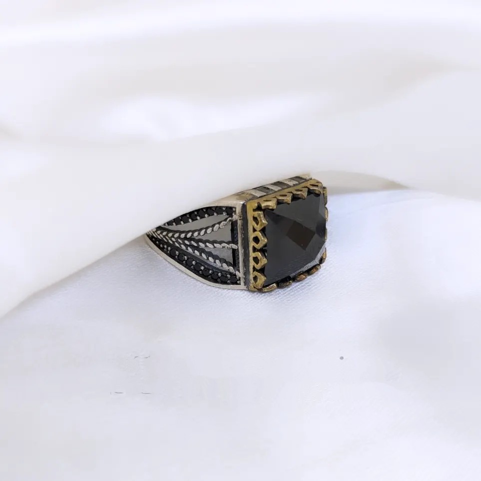 Turkish Black Handmade Ring - Silver Desire