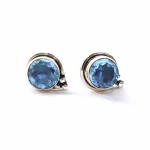 Light Blue Topaz Stud Earring
