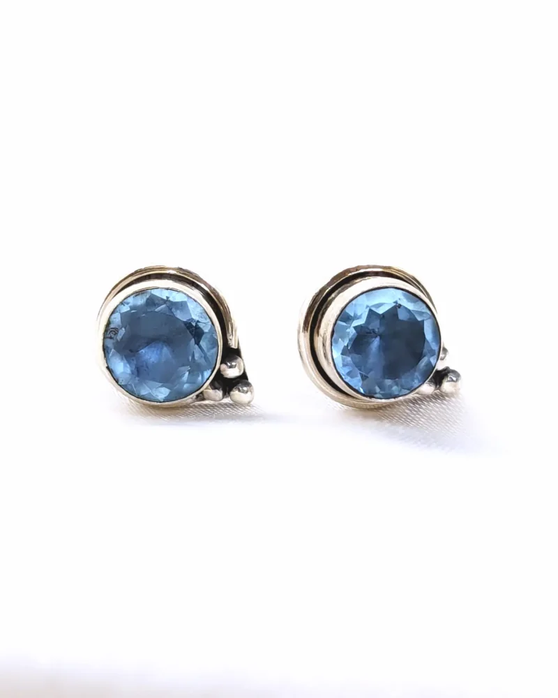 Light Blue Topaz Stud Earring