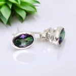 Mystic Topaz Stone Silver Earring