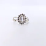 White Zircon Stone Silver Rings