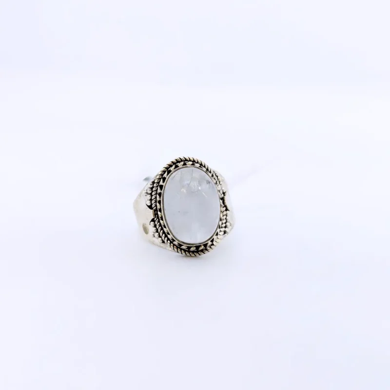Handcrafted Real Moonstone Silver Ring
