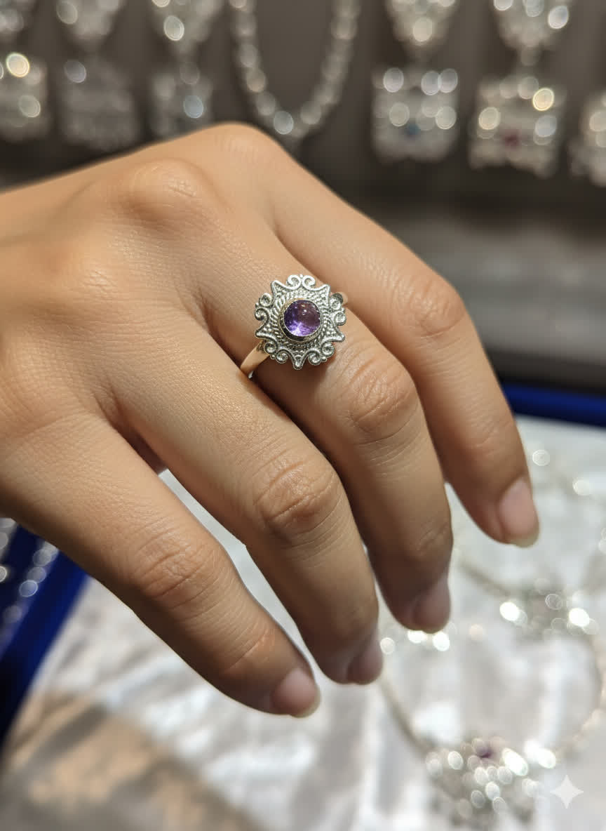 Gemini_Generated_Image_iu2v8siu2v8siu2v Solid Amethyst Silver Ring