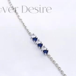 Silver Zircon Stone Blue Bracelets