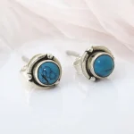 Turquoise Stone Silver Stud