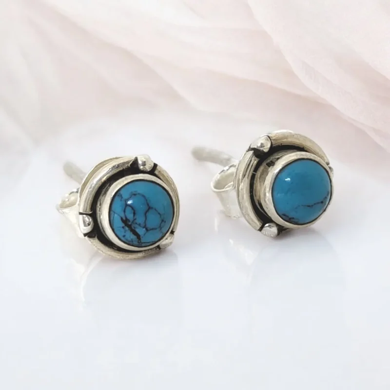 Turquoise Stone Silver Stud