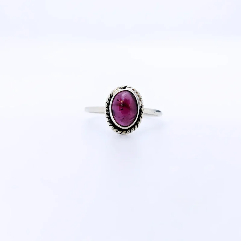 natural gemme Garnet silver ring