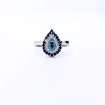 unique zircon stone silver ring
