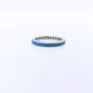 Firoza Ball Silver Band Ring