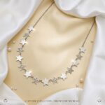 925 silver star frosting necklace