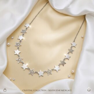925 silver star frosting necklace