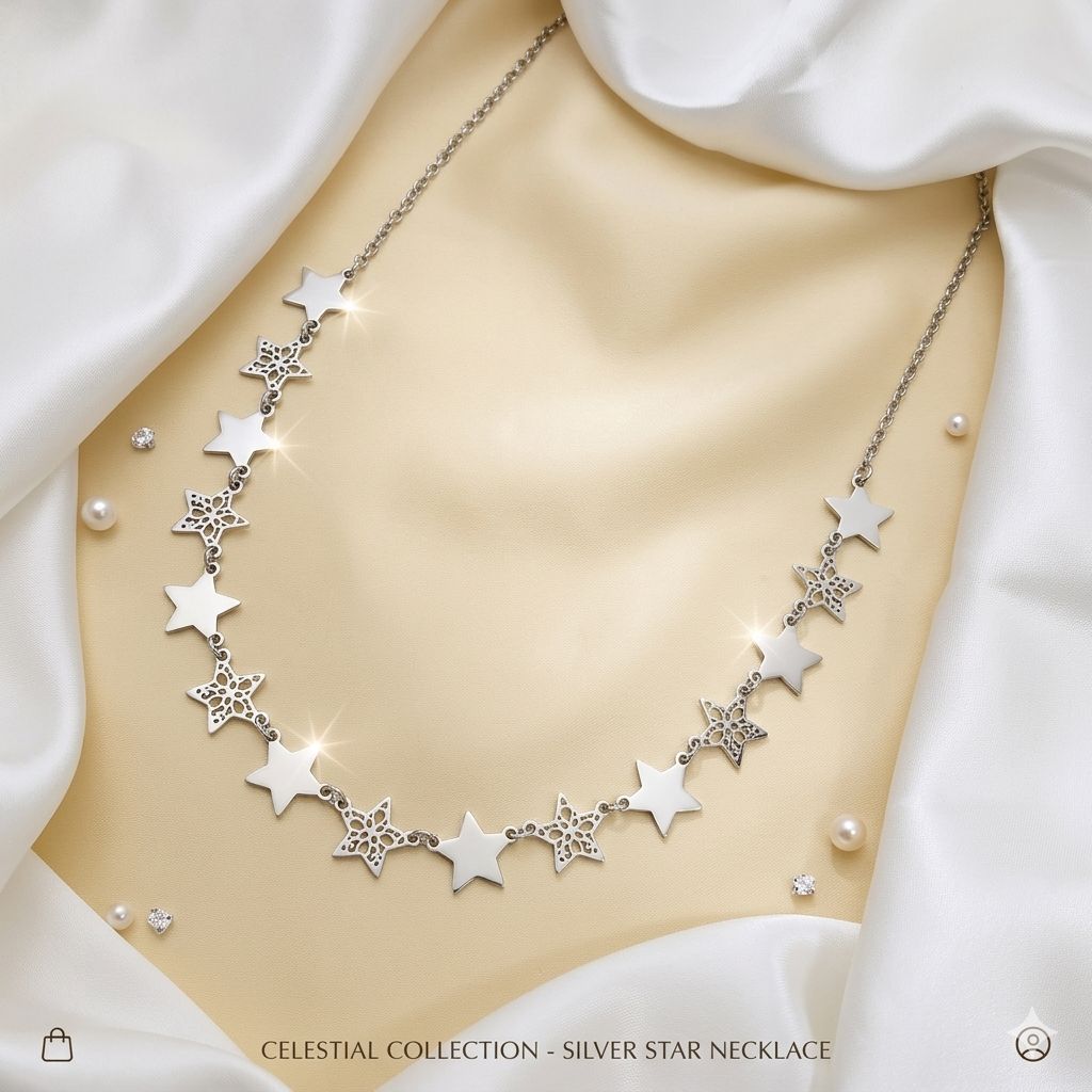 1000208188 925 silver star frosting necklace