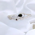 Hena stone silver bangles