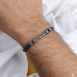 Braided antique silver bracelet