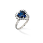 blue love silver ring