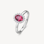 ruby stone silver ring