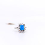 square blue opal ring
