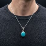 firoza stone silver pendent