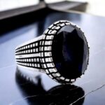 Italian Silver Black Zircon Ring