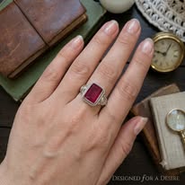 Rectangular ruby stone ring