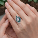 green zircon stone silver ring