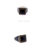 Turkey Square Black Aqeeq Ring