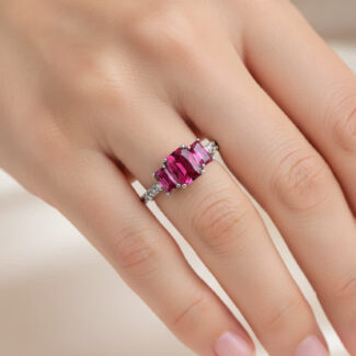 Ruby Zircon Silver Ring