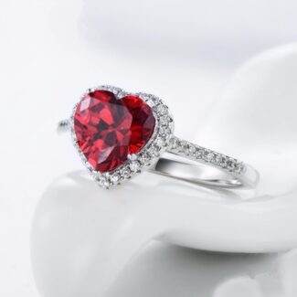 Love Ruby Stone Silver Ring