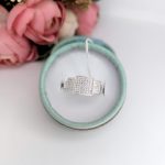 Rectangular zircon silver ring