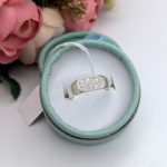 Square zircon silver ring