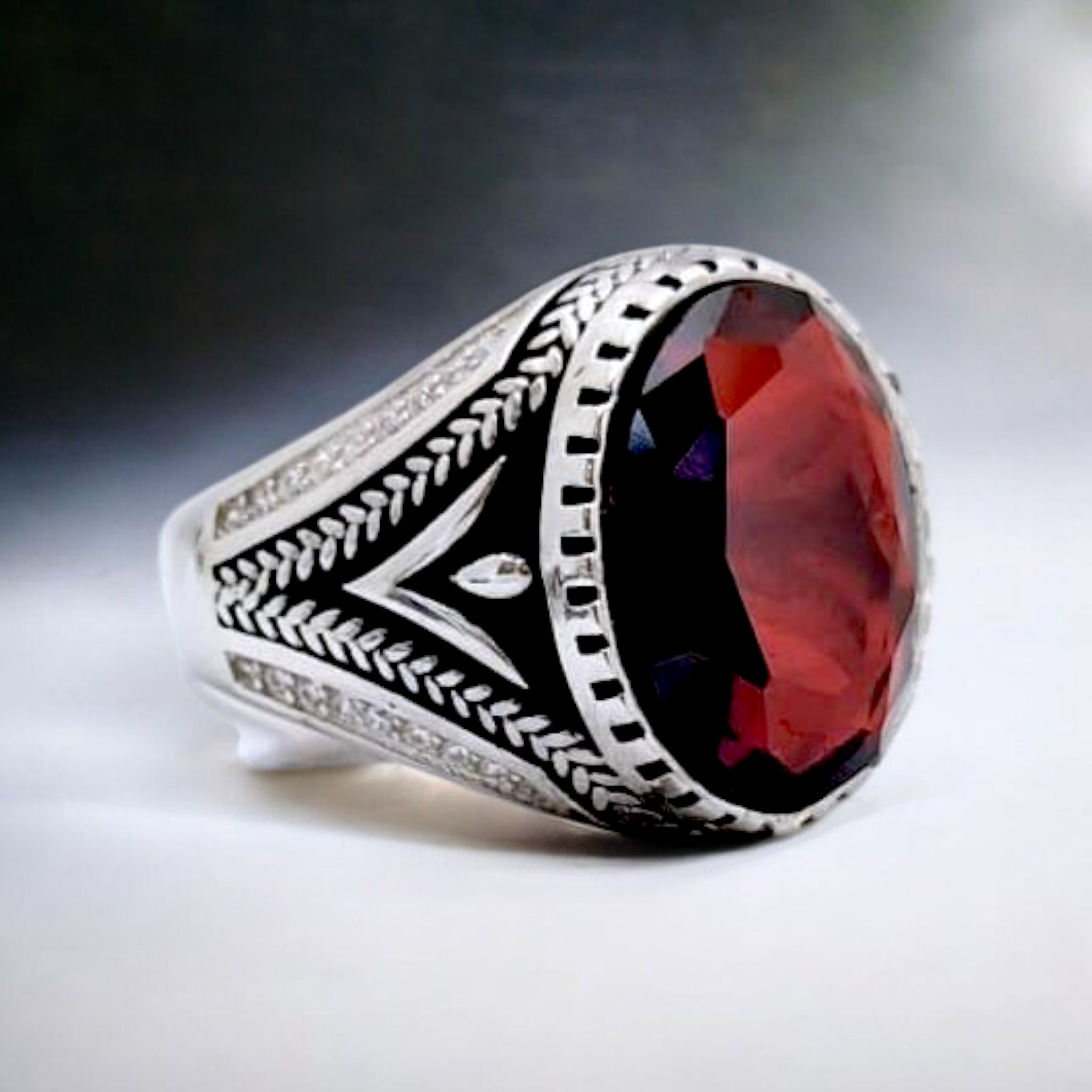 IMG_20250314_162242_661 Antique Silver Garnet Stone Ring
