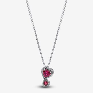 Ruby stone Double love pendant