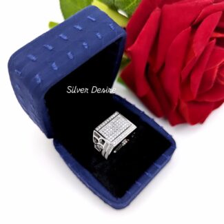 925 Italian Silver Zircon Stone Ring 0002