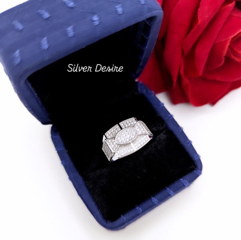 925 Italian Silver Zircon Stone Ring 0005