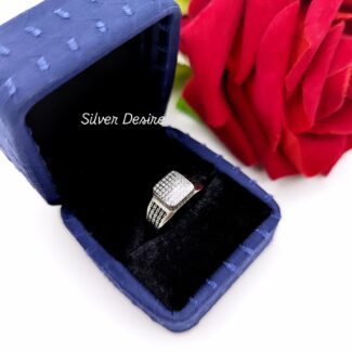 925 Italian Silver Zircon Stone Ring 0008
