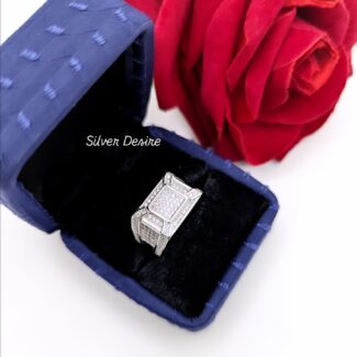 925 Italian Silver Zircon Stone Ring 0013