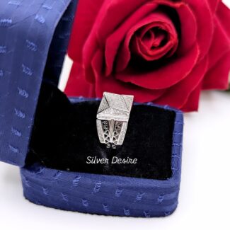 925 Italian Silver Zircon Stone Ring 0011