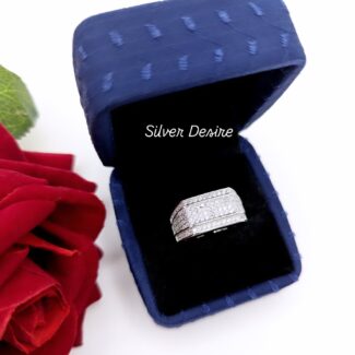 925 Italian Silver Zircon Stone Ring 0014