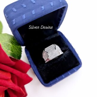 925 Italian Silver Zircon Stone Ring 0016