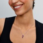 Ruby stone Double love pendant