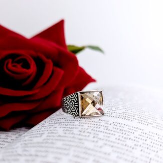 Yellow Zircon Stone Silver Ring