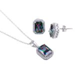 mystic topaz silver pendent