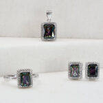 mystic topaz silver pendent