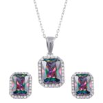 mystic topaz silver pendent