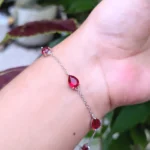 925 Ruby Teardrop Bracelet