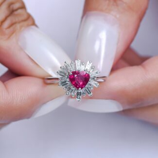 designer ruby silver ring